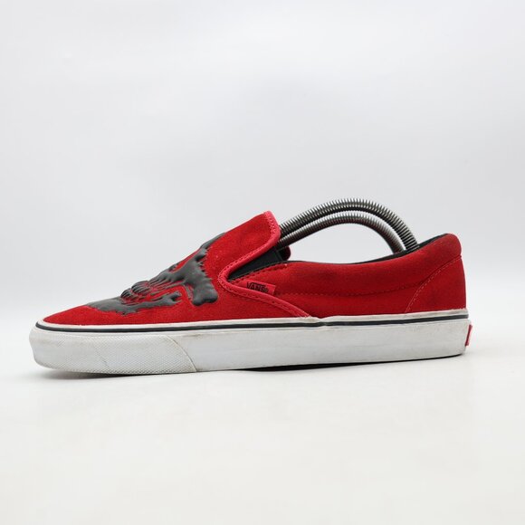 Vans Classic Slip On  Jawbones Men's Size 10 Black Red Athletic Sneakers - Picture 4 of 9